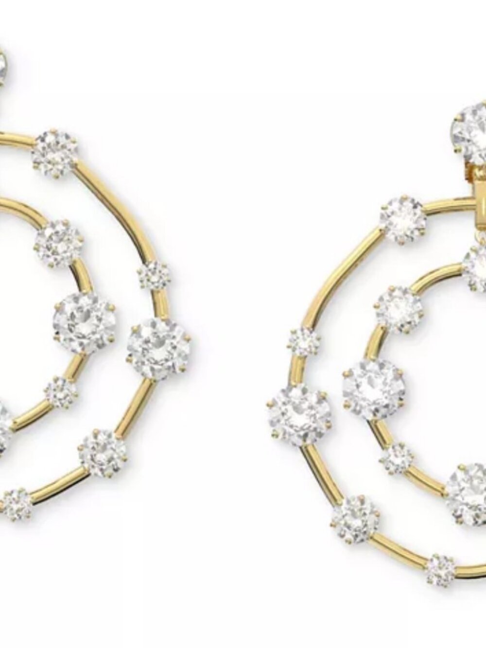 Swarovski Gold-Tone Crystal Orbital Clip-on Statement Earrings - Gold